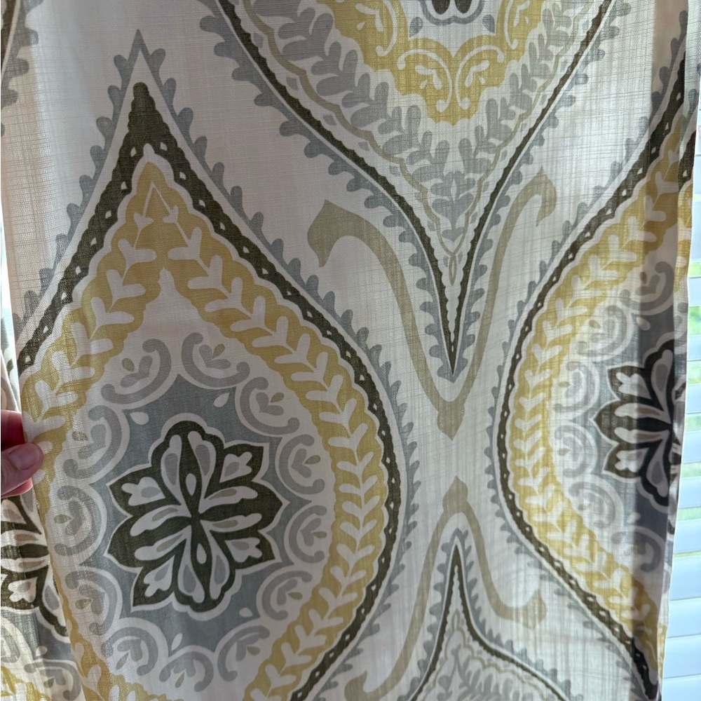 Echo brand. Decorative Curtains Panel in Yellow, Gray & White